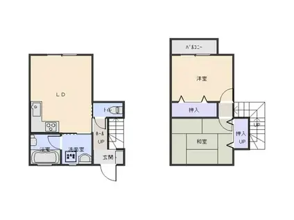 グランビューイシカワ(2LDK/1階)の間取り写真