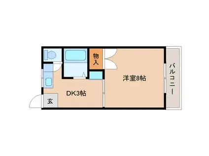 サンハイム東海(1DK/2階)の間取り写真