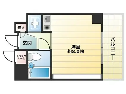 ライオンズマンション神戸西元町(ワンルーム/7階)の間取り写真