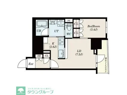 MFPRコート日本橋馬喰町(1LDK/5階)の間取り写真