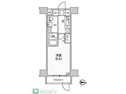 ジェノヴィア三ノ輪IIスカイガーデン(1K/5階)の間取り写真
