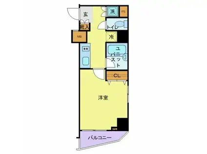 パークウェル文京千石(1K/2階)の間取り写真