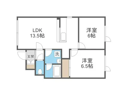 アップルコート西町II(2LDK/1階)の間取り写真