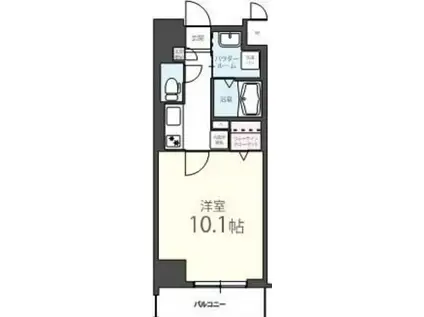 アップワード(1K/3階)の間取り写真