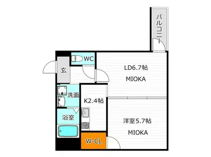 フジパレス清水丘V番館(1LDK/1階)の間取り写真