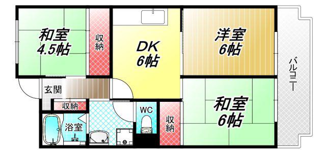 サーティ西尾(3DK/1階)の間取り写真