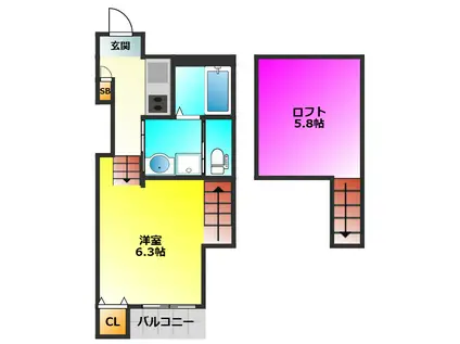 REPULSE(1K/1階)の間取り写真