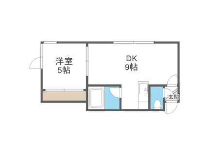 マインハイム(1DK/2階)の間取り写真