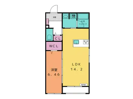 グランドゥール大岩(1LDK/4階)の間取り写真