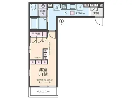 アリビオ祐天寺(1K/1階)の間取り写真