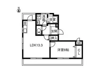 プランタン二番館(1LDK/1階)の間取り写真
