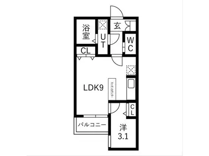 FIKA道徳(1LDK/1階)の間取り写真