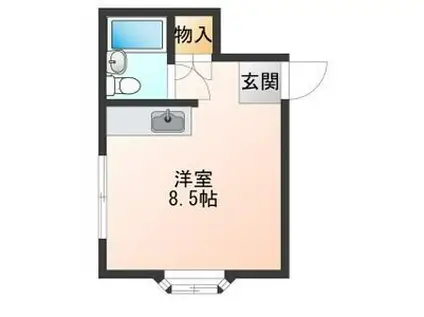 茂原ハイツ(ワンルーム/2階)の間取り写真