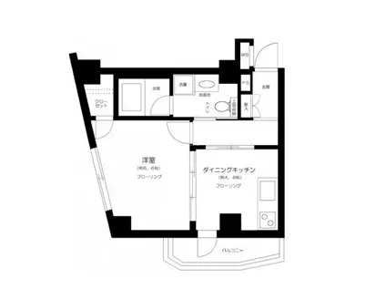 モアグランデ浜松町(1DK/6階)の間取り写真