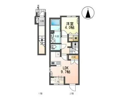 GRANDEUR (1LDK/2階)の間取り写真