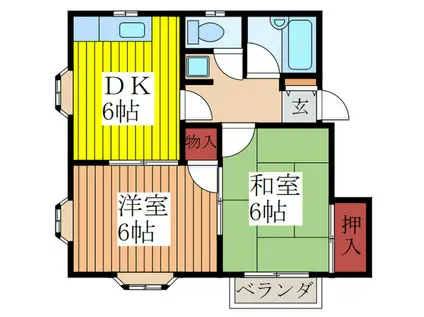 オレンジコート(2DK/2階)の間取り写真