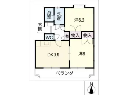 サクセス II(2DK/1階)の間取り写真