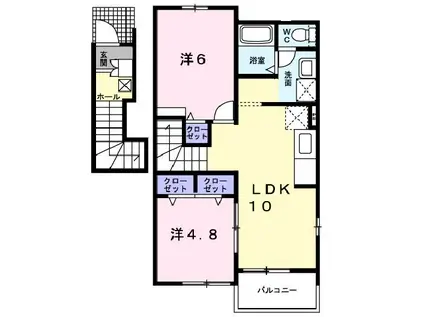 ツイン・メリー(2LDK/2階)の間取り写真