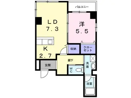 PAS A PAS(1LDK/2階)の間取り写真