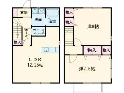 コンフォート大島II A(2LDK/1階)の間取り写真