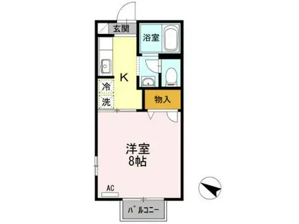 メゾン・グランディール(1K/1階)の間取り写真