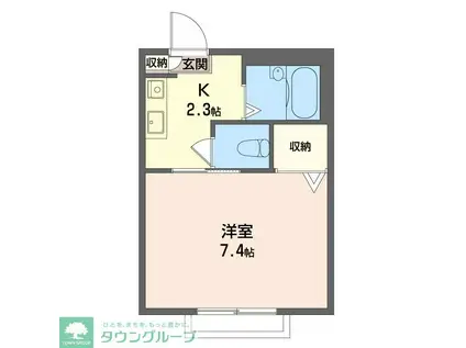 メルベールSK(1K/1階)の間取り写真