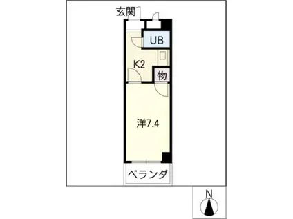 千成ハイツ(1K/3階)の間取り写真