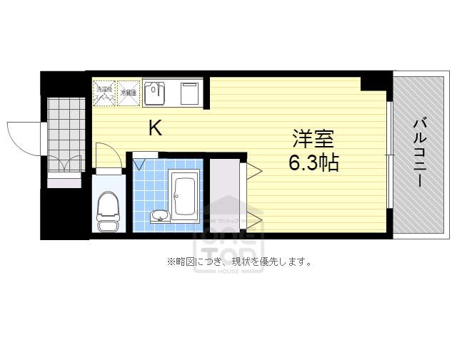 エルミタージュ難波南5(1K/2階)の間取り写真