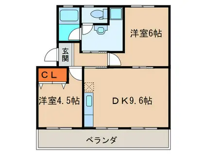 シルエ柏原(2DK/1階)の間取り写真