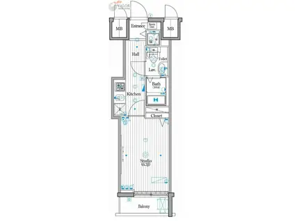 グランド・ガーラ新横浜ノース(1K/4階)の間取り写真