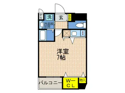TOYOTOMI RESIDENCE INN 湊川公園(ワンルーム/2階)の間取り写真