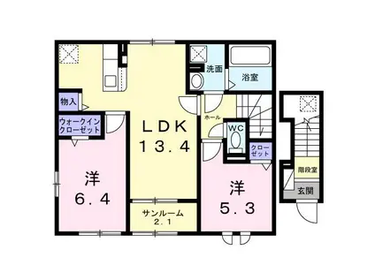 アルモニーE(2LDK/2階)の間取り写真