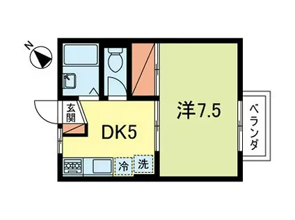 アーバンハイツ(1DK/2階)の間取り写真