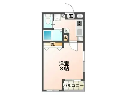 ノースヴィレッジIII(1K/2階)の間取り写真