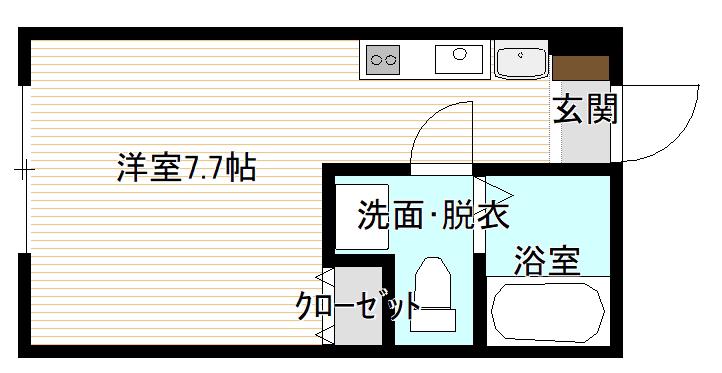 ウィートハウス(ワンルーム/1階)の間取り写真