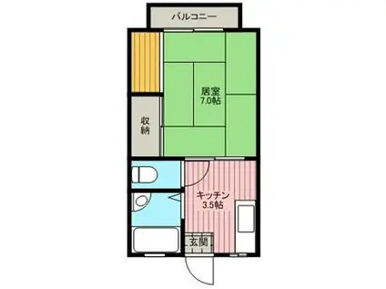 コスモ梅田(1K/1階)の間取り写真