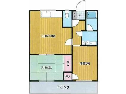 ウエストヴィレッジ(2LDK/3階)の間取り写真