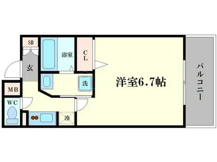 LC本町(1K/4階)の間取り写真