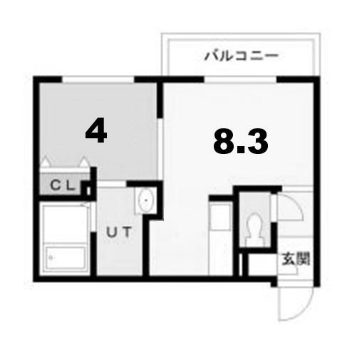 エクセル黄金北(1LDK/3階)の間取り写真