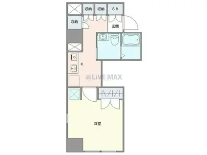 ハイリーフ芝大門(1K/2階)の間取り写真