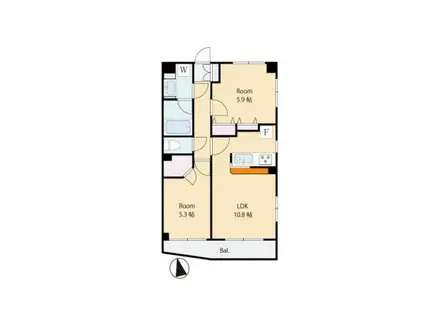 ライオンズマンション西荻窪シティ(2LDK/2階)の間取り写真