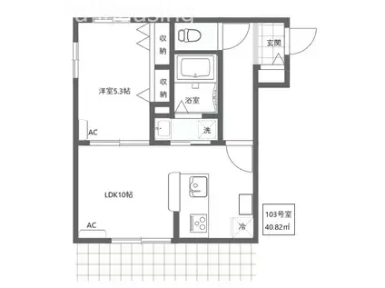 グレイス(1LDK/1階)の間取り写真