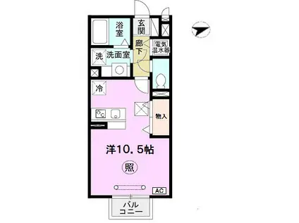HITOMI DORMITORY(1K/2階)の間取り写真