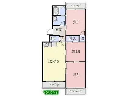 パークテラスガーデン(3LDK/1階)の間取り写真