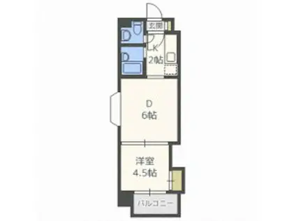 サングローリー(1DK/4階)の間取り写真