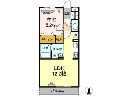 コルノリザイア(1LDK/3階)の間取り写真