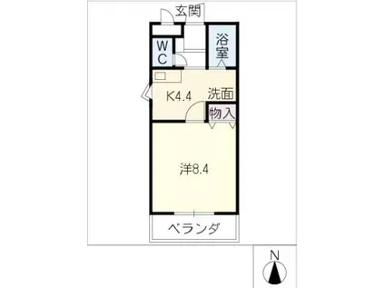 メゾン・ド・ビジュ(1K/2階)の間取り写真