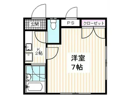 御殿町ハイツA(1K/3階)の間取り写真