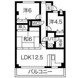 グランドヒルズ供米田1番館(3LDK/3階)の間取り写真