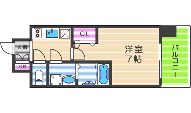 コスモリード大阪福島(1K/11階)の間取り写真